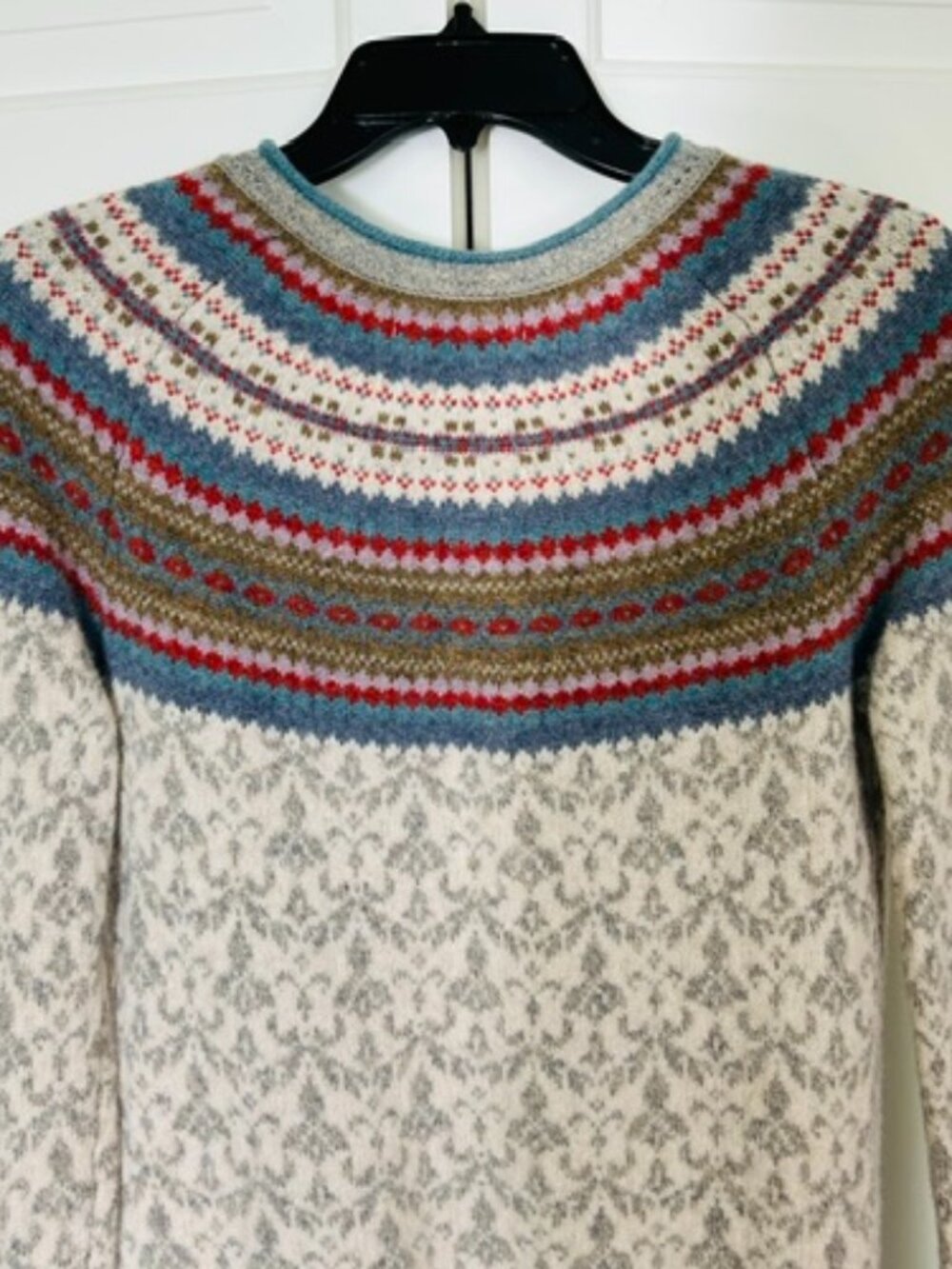 Susan Bristol EUC 100% Extra Fine Merino Wool Fair Isle Cardigan Small - Picture 4 of 7